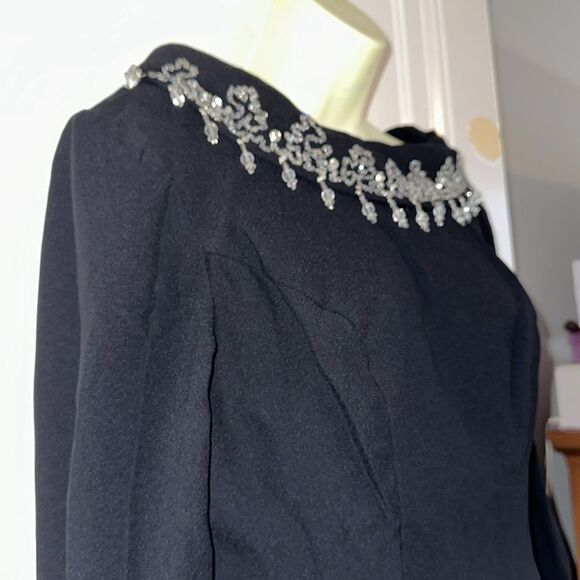 Vintage 60s dressy beaded & sequined black blouse - Picture 5 of 9